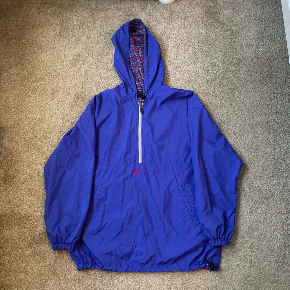 Nike Woman’s XL Vintage 1990s Reversible Plaid Windbreaker